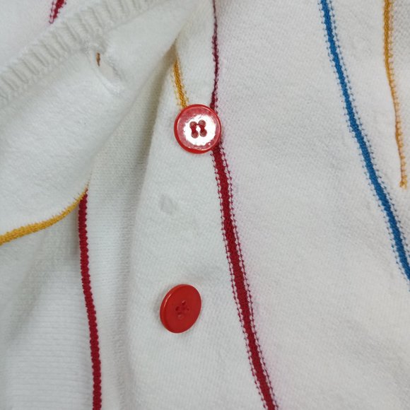 Aventures Des Toiles Womens Cardigan Sweater Size 40 Cotton Crop Art To Wear 10 - Picture 4 of 8